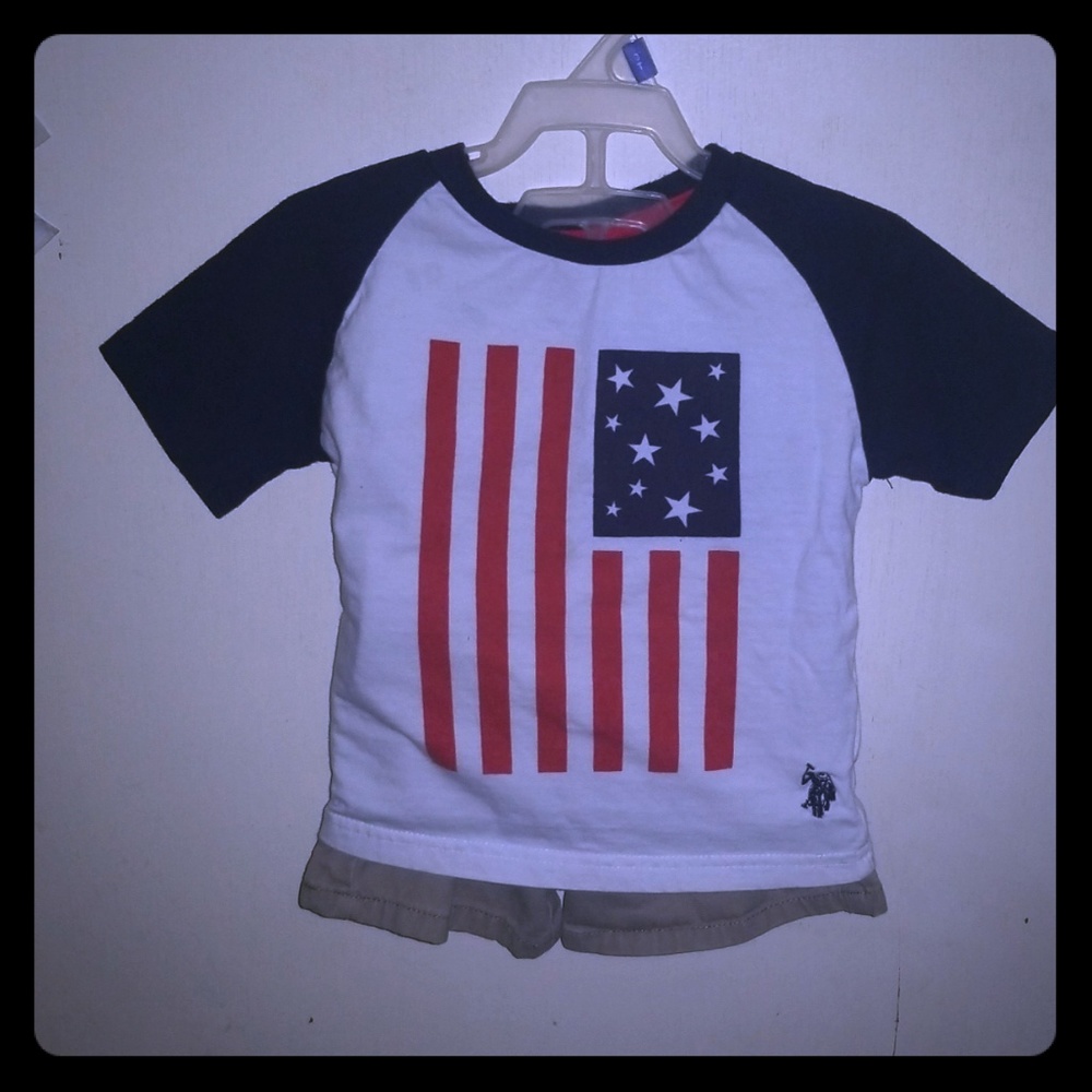 Boys American Flag polo outfit
